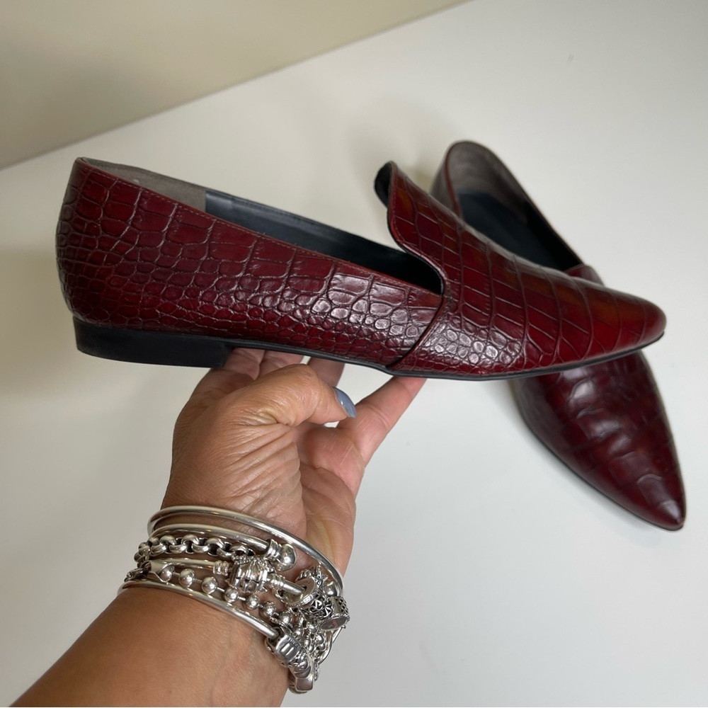 Paul Green Belinda Flats Leather Croc Embossed Pointed Toe Paul green si… - Picture 2 of 10